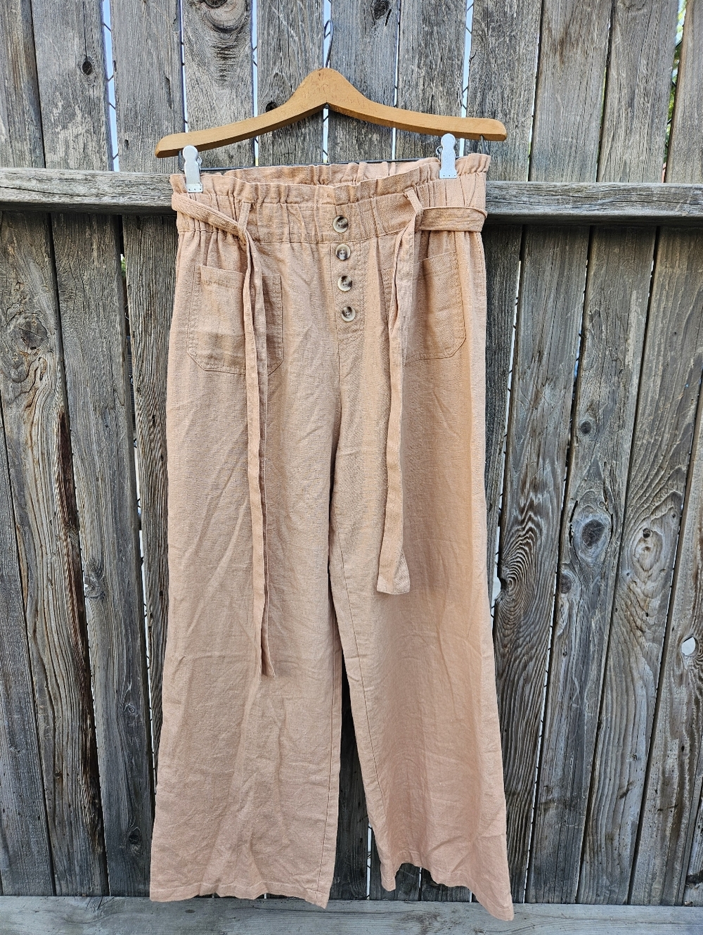 JL Wide Leg Paperbag Waist Pants in Peach Women's Size M - Picture 2 of 16